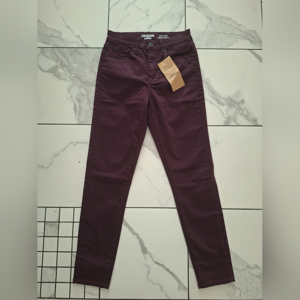 Denizen Levi's Women's High-rise Ankle Skinny Burgundy Jeans Size 2